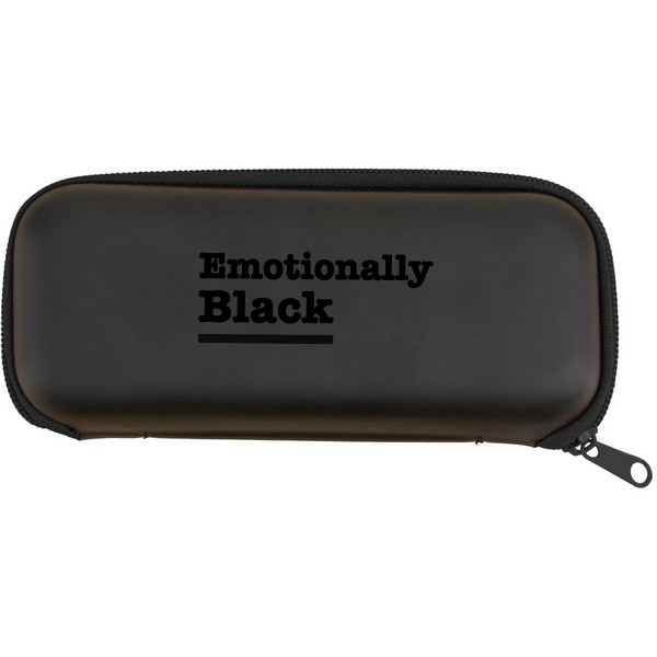 Blackety Black compact travel umbrella with included zippered travel case